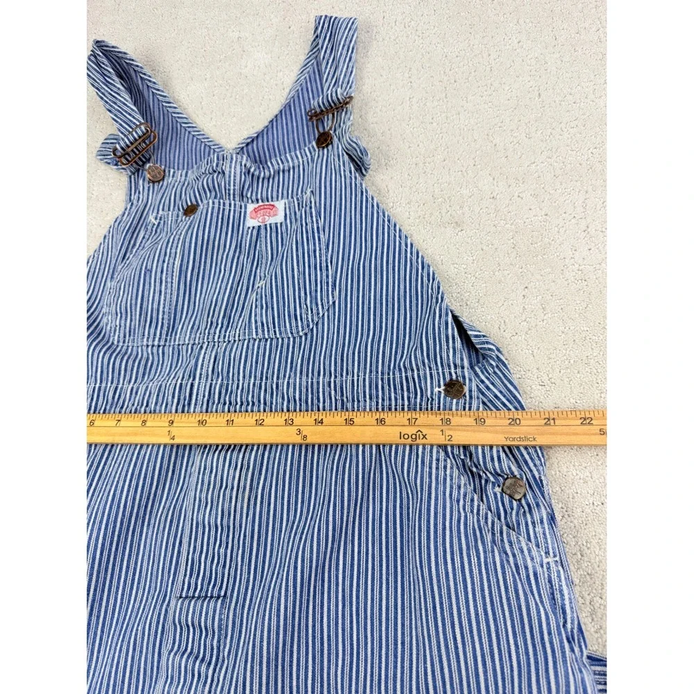 Round House Hickory Stripe Overalls Sanforized Men Large? Blue Workwear Bibs USA